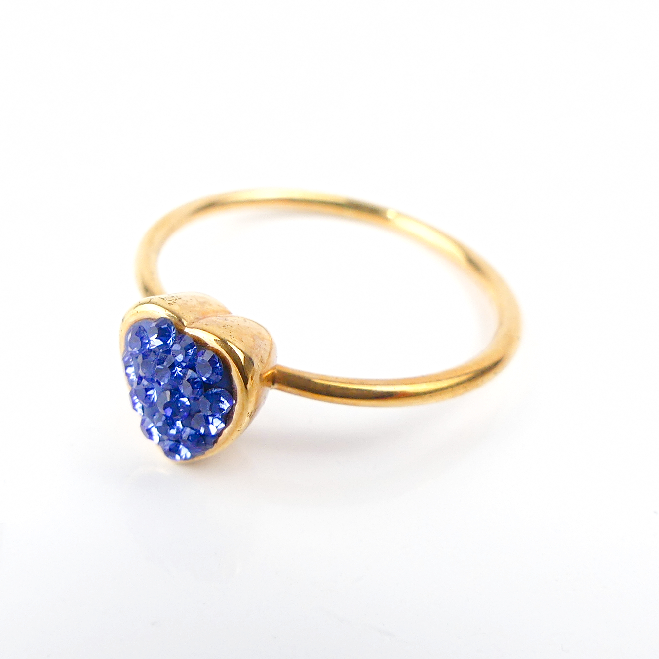 Bague Fine Coeur Bleu - Image 1