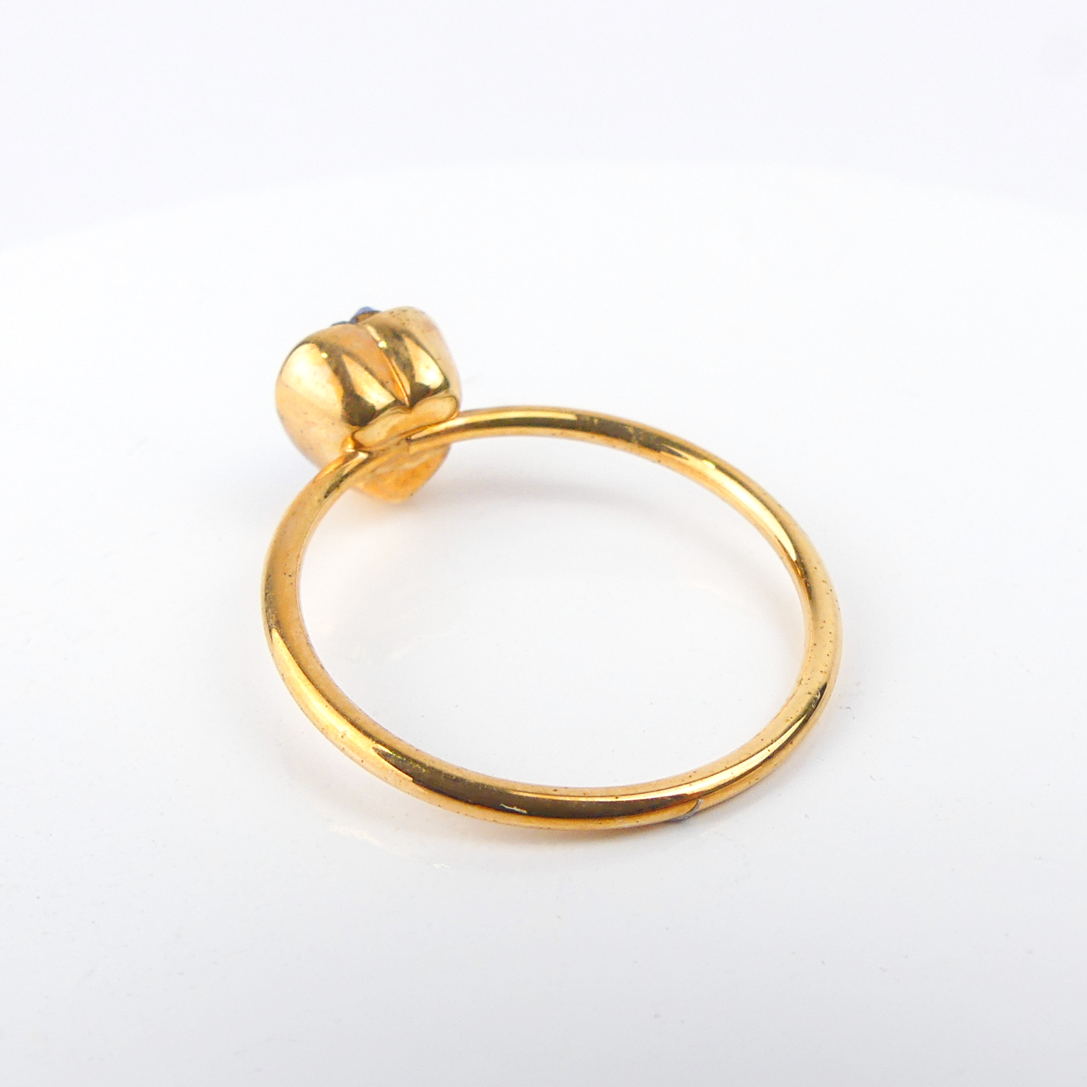 Bague Fine Coeur Bleu - Image 2