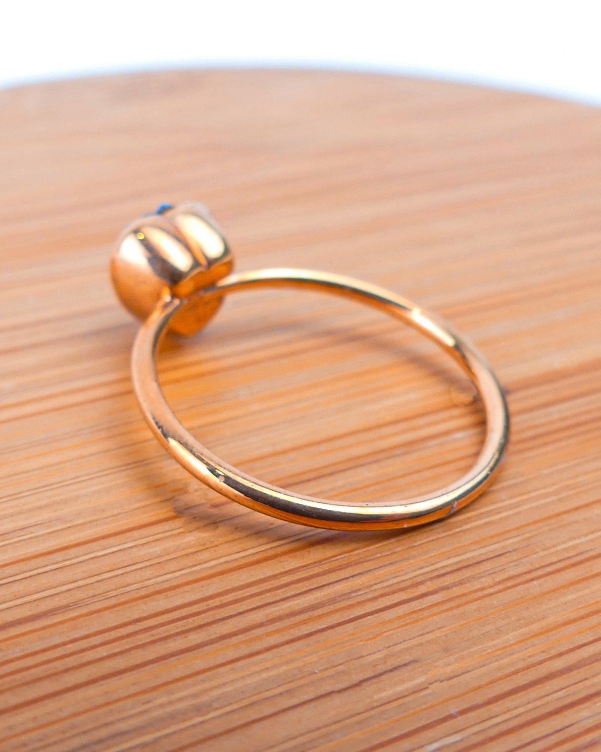 Bague Fine Coeur Bleu - Image 4