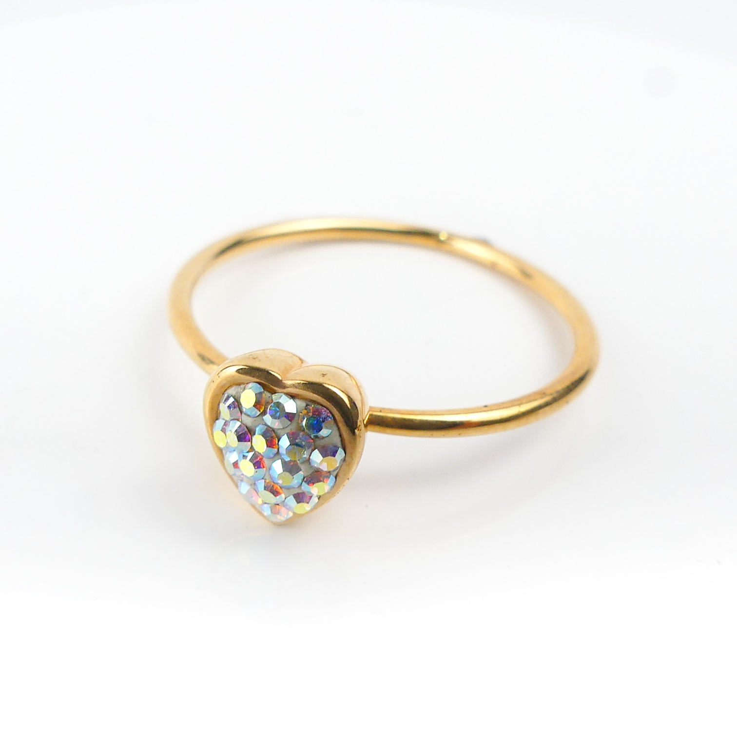 Bague Fine Coeur Blanc - Image 1