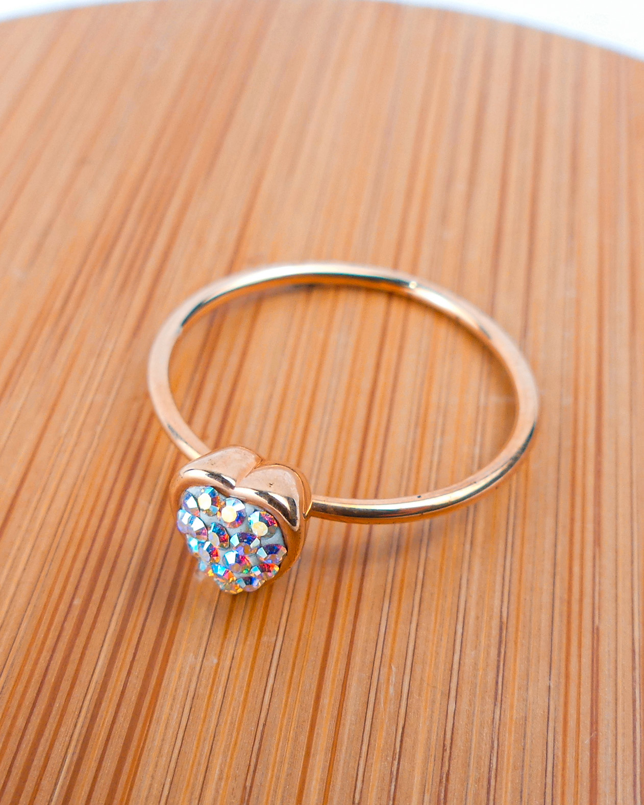 Bague Fine Coeur Blanc - Image 2