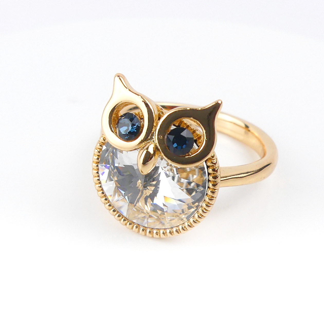 Bague Plaqué Or Pierre Hibou Rende Miel - Image 1