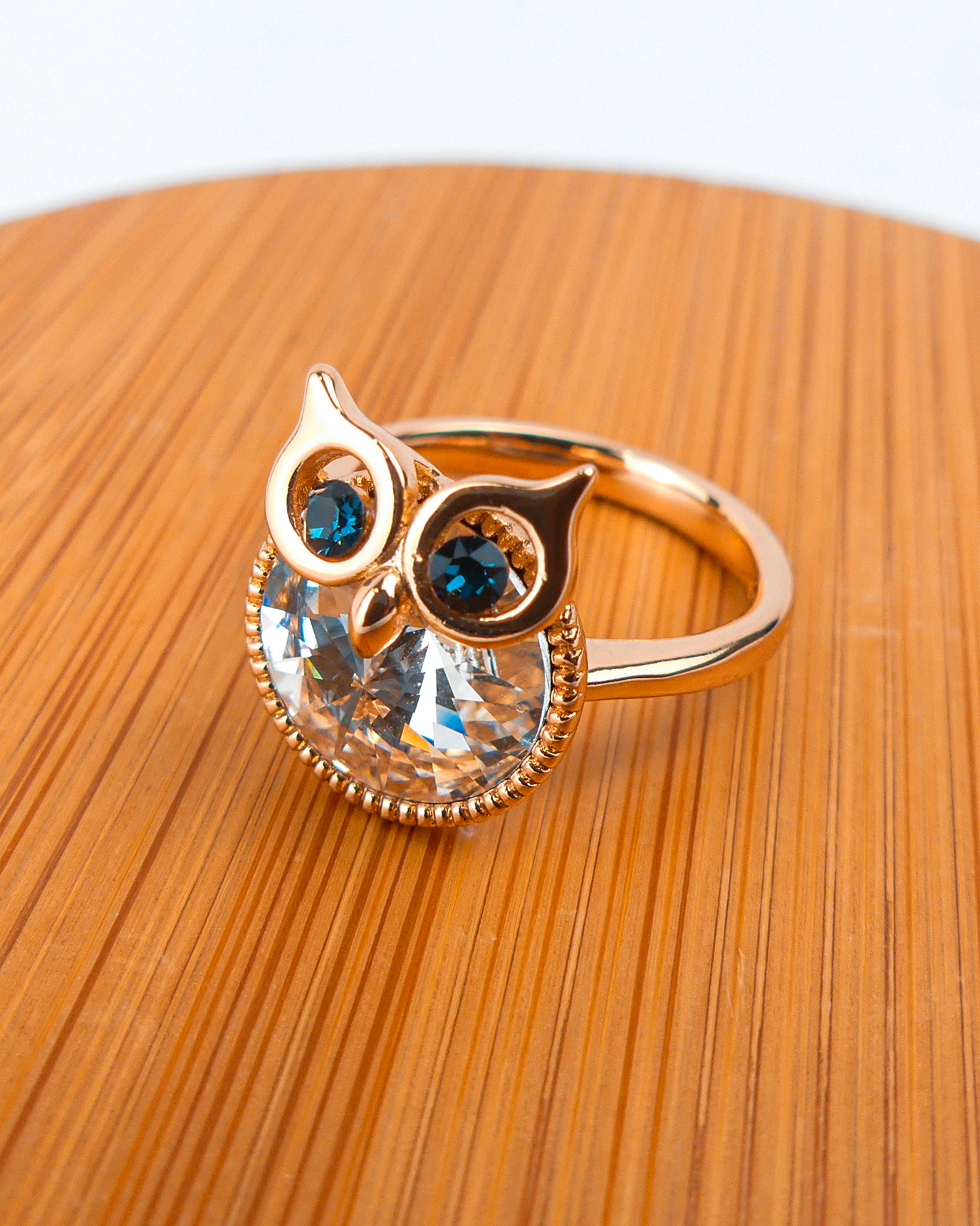 Bague Plaqué Or Pierre Hibou Rende Miel - Image 2