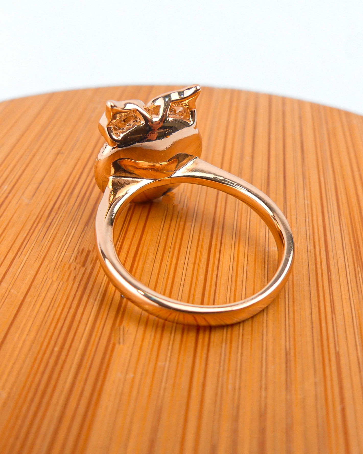 Bague Plaqué Or Pierre Hibou Rende Miel - Image 4