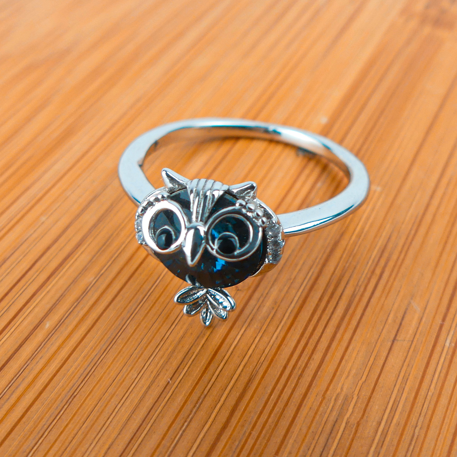 Bague Pierre Hibou Bleu Nuit - Image 2
