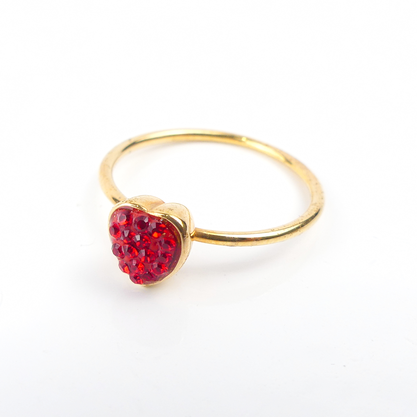 BAGUE FINE COEUR ROUGE - Image 1