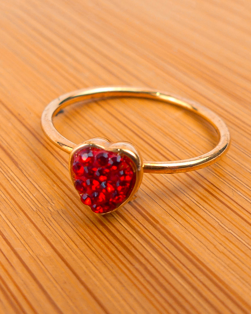 BAGUE FINE COEUR ROUGE - Image 2