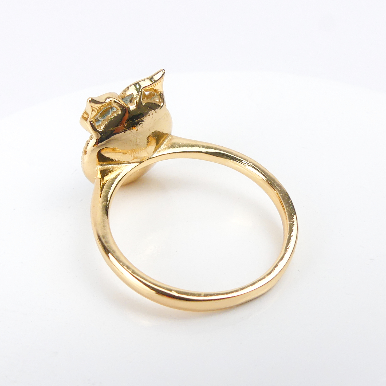 Bague Plaqué Or Pierre Hibou Rende Bleu - Image 3