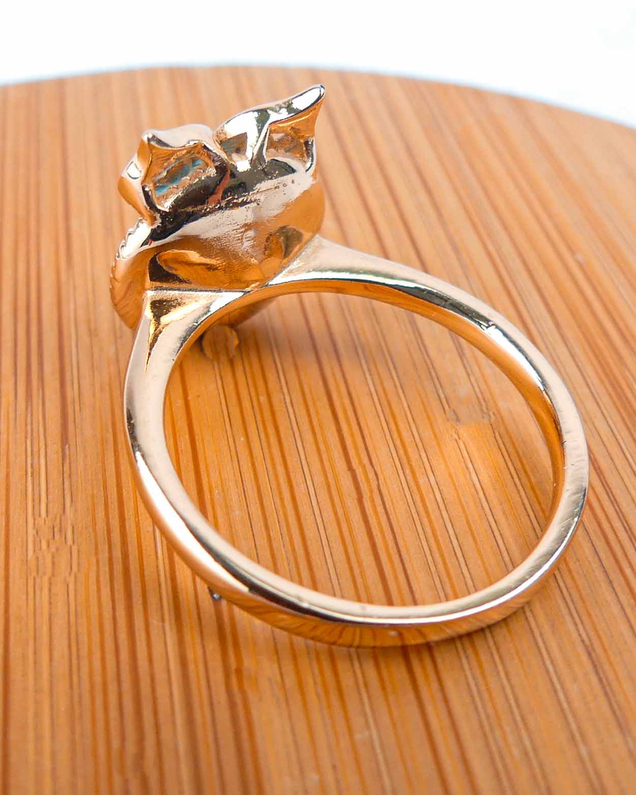 Bague Plaqué Or Pierre Hibou Rende Bleu - Image 4