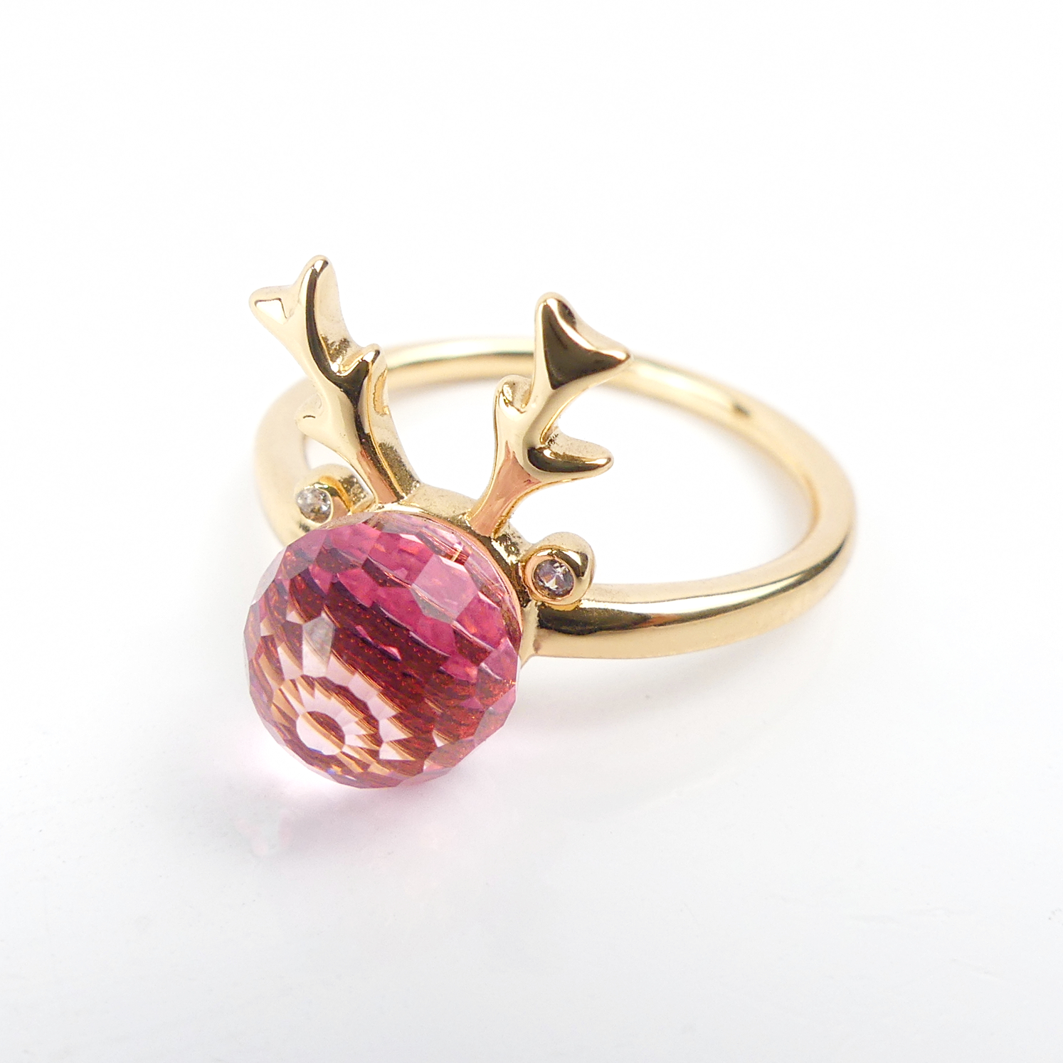 Bague Gazelle Boule Rose - Image 1