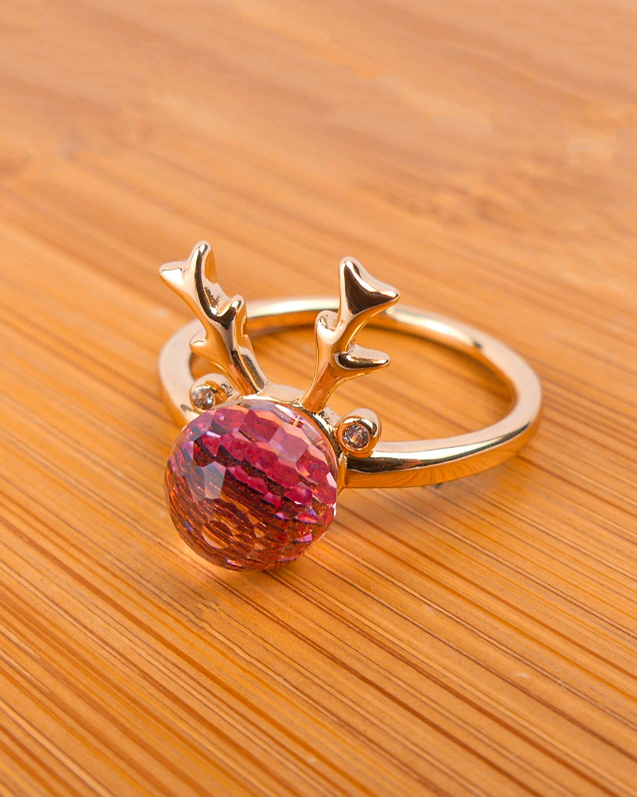 Bague Gazelle Boule Rose - Image 3