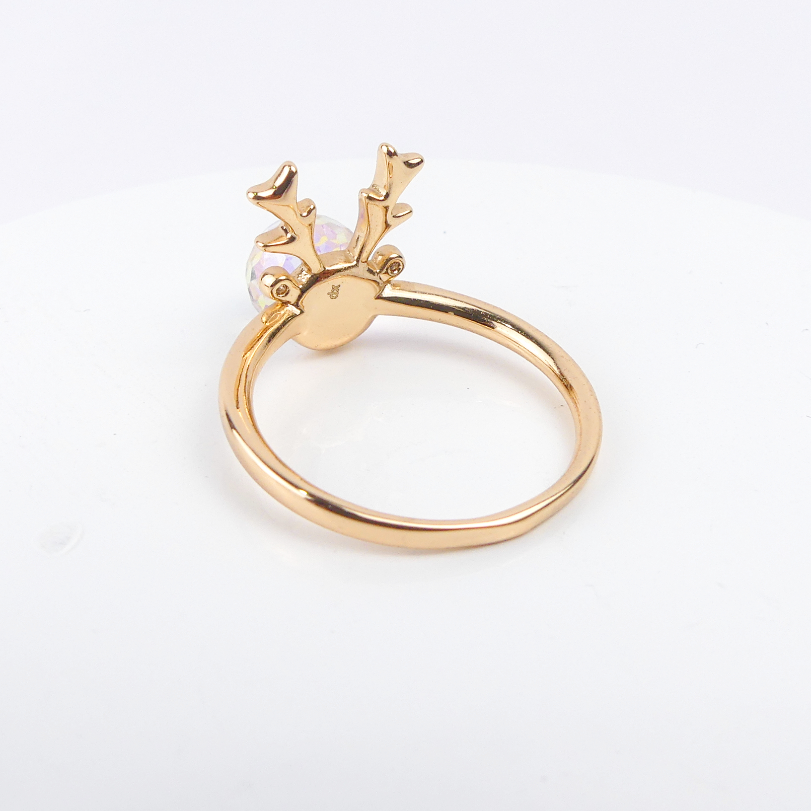 Bague Gazelle Boule Blanc Reflé - Image 2