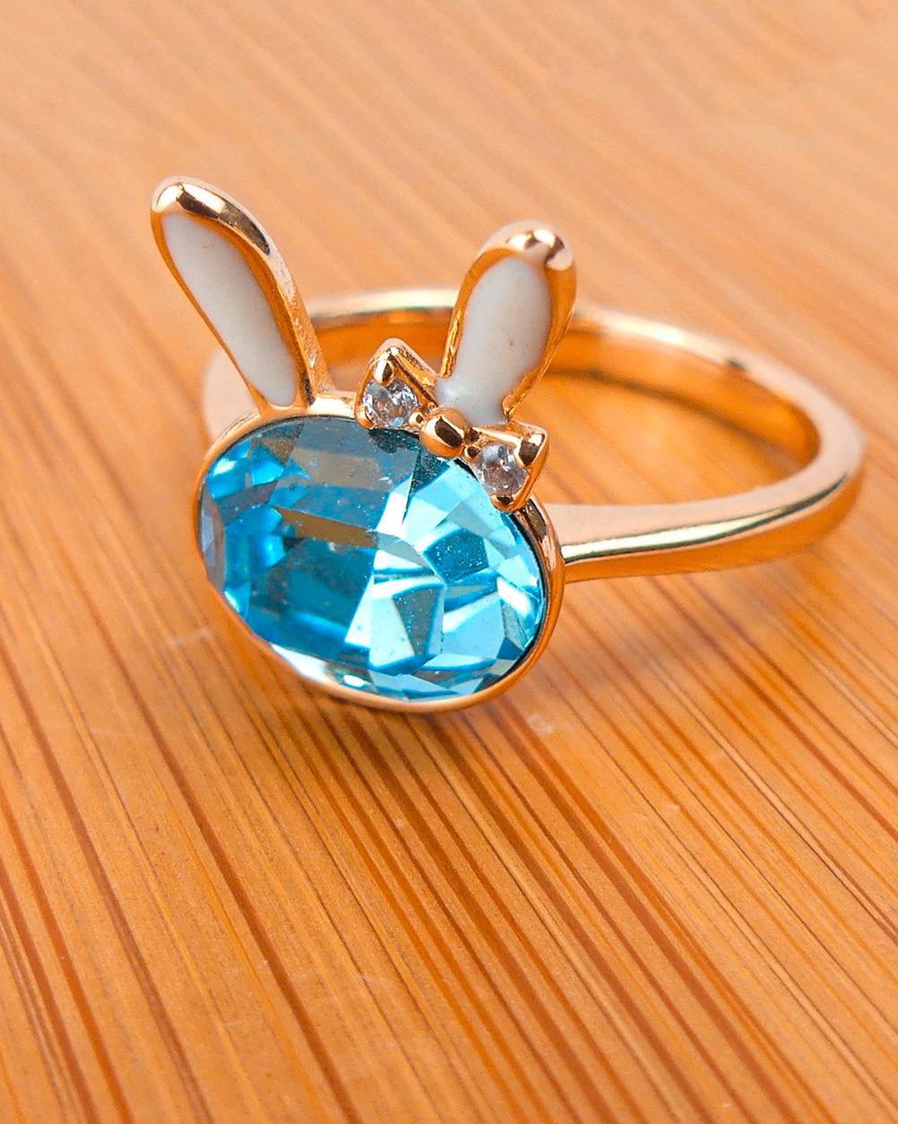 Bague Lapin Blanc-Plaqué Or - Image 3