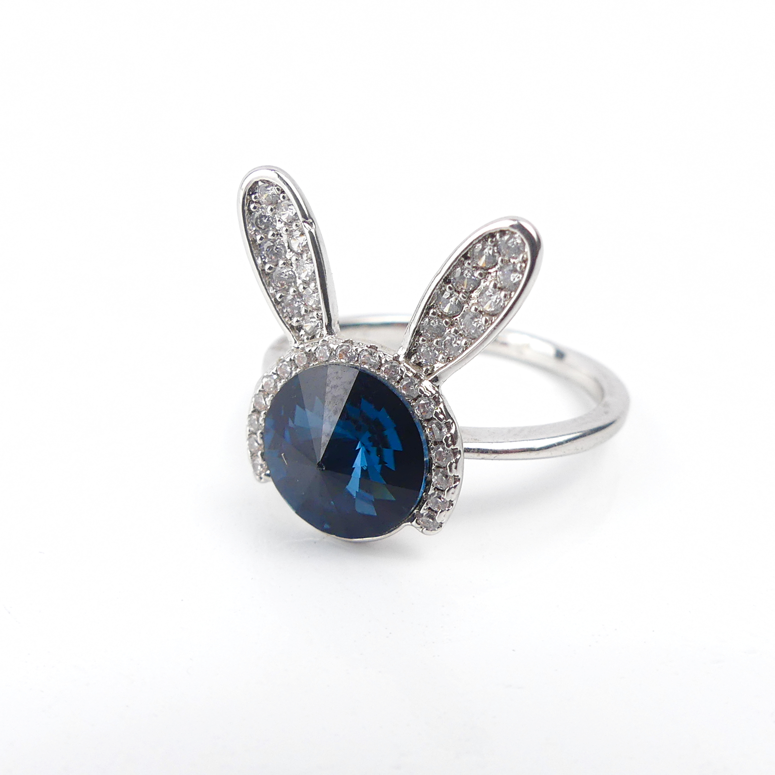 Bague Lapin Bleu Nuit -Argent  - Image 1
