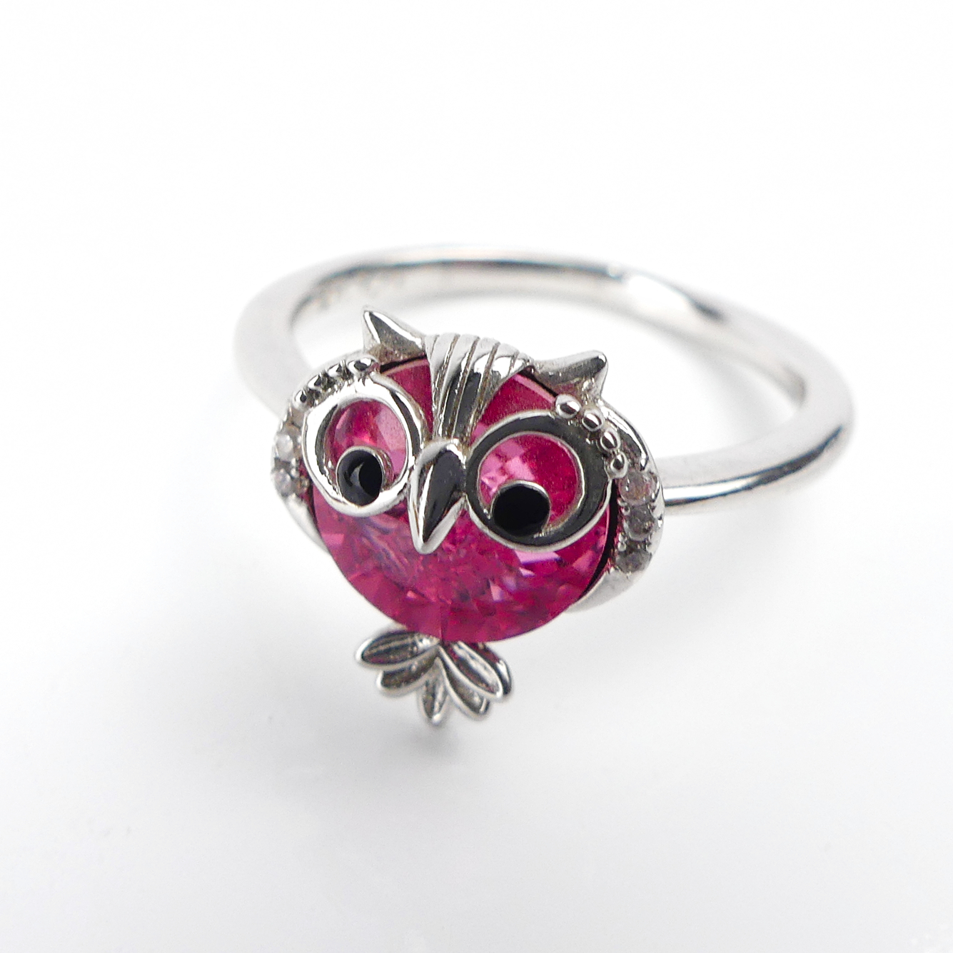 Bague Pierre Hibou Rose - Image 1