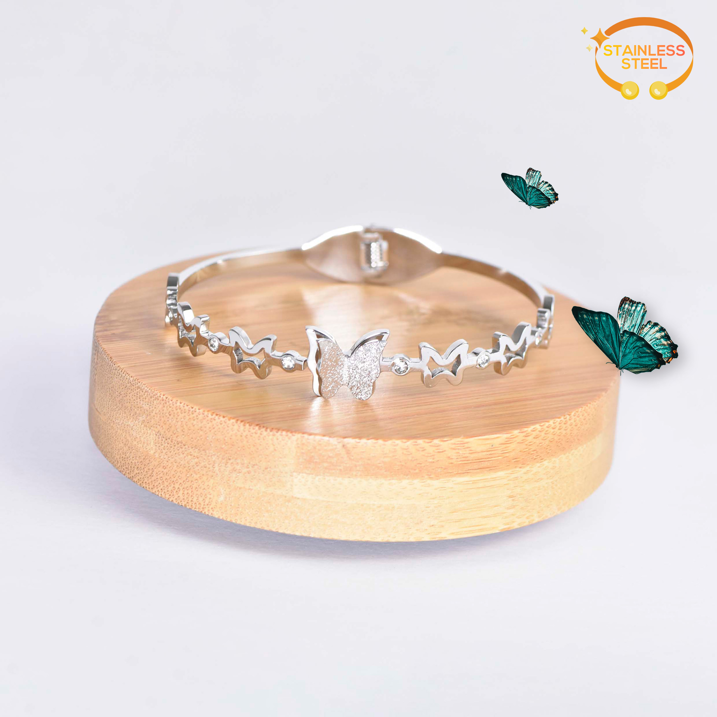 BRACELET TRÔNE DE PAPILLIONS INCRUSRTÉ - Image 1