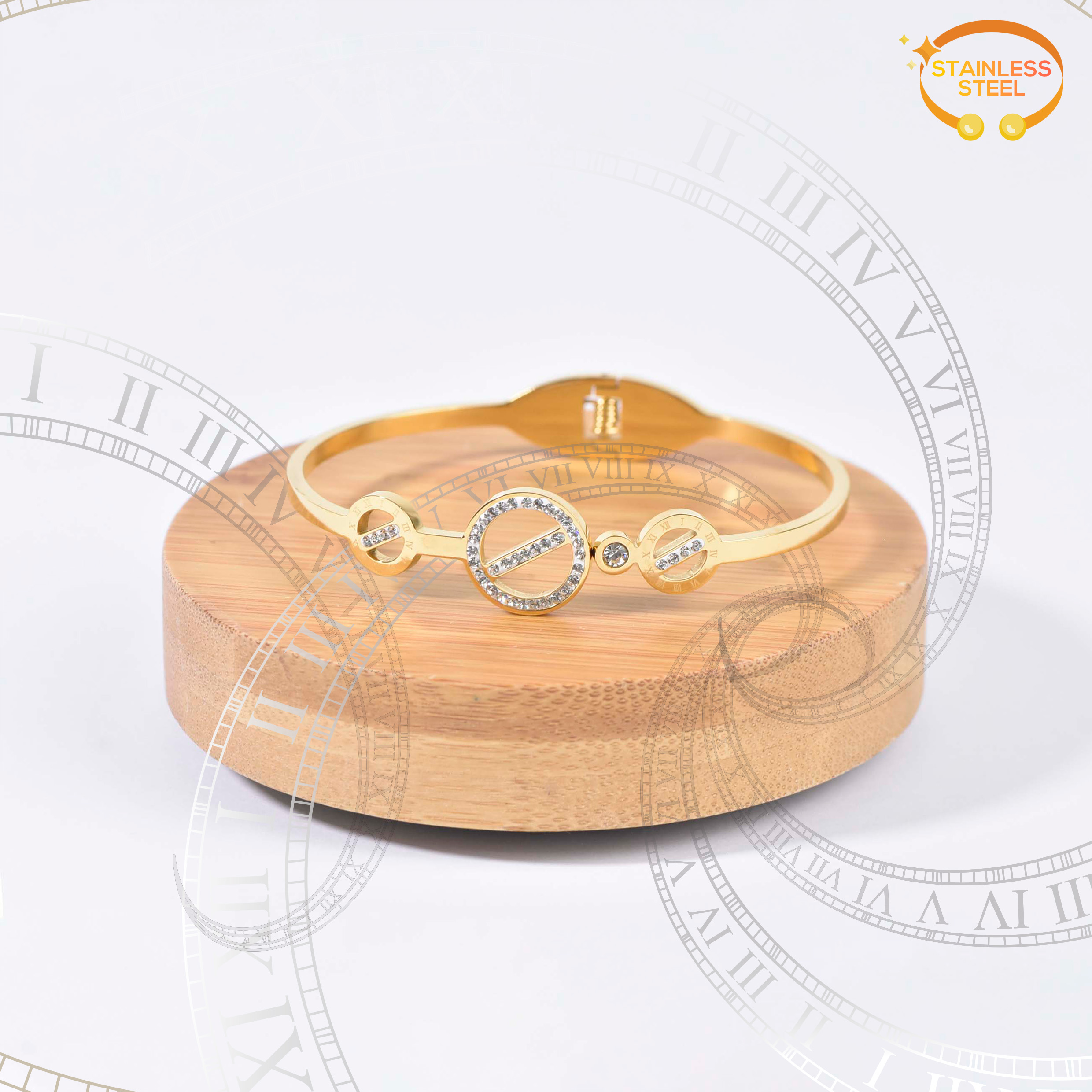BRACELET RONDS INCRUSTÉ CHIFFRE ROMAIN - Image 1
