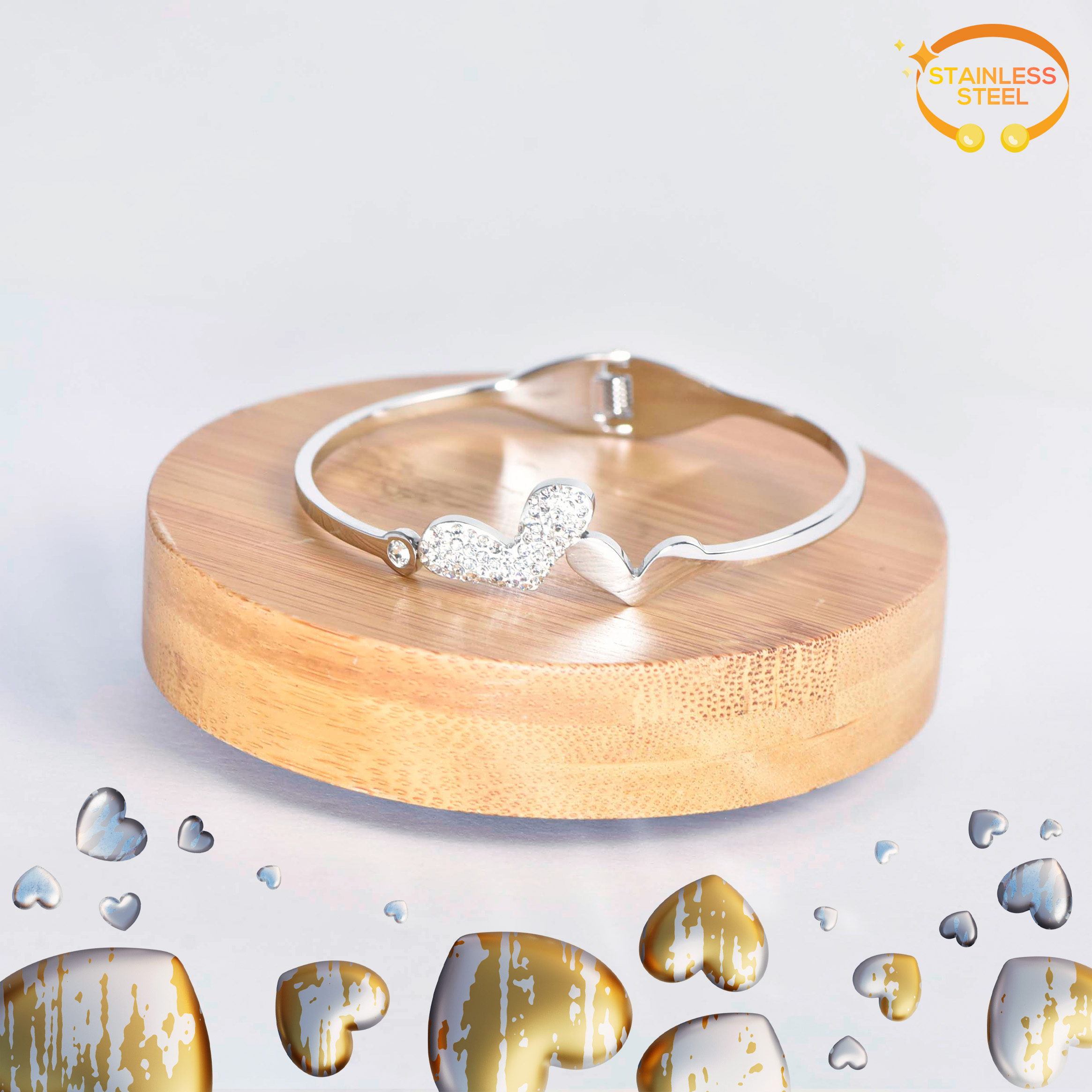 BRACELET COEURS ENTRELACÉS - Image 1