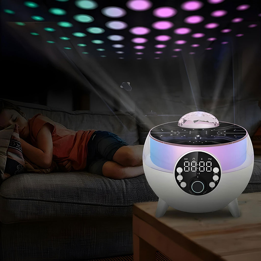 سماعة ومُنبّه LED للأجواء مع شاحن لاسلكي بقوة 15W - Image 3