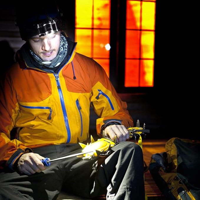 مصباح رأس قوي الاضاءة قابل للشحن مع بنك للطاقة  Lampe frontale aste à LED haute puissance - Image 6