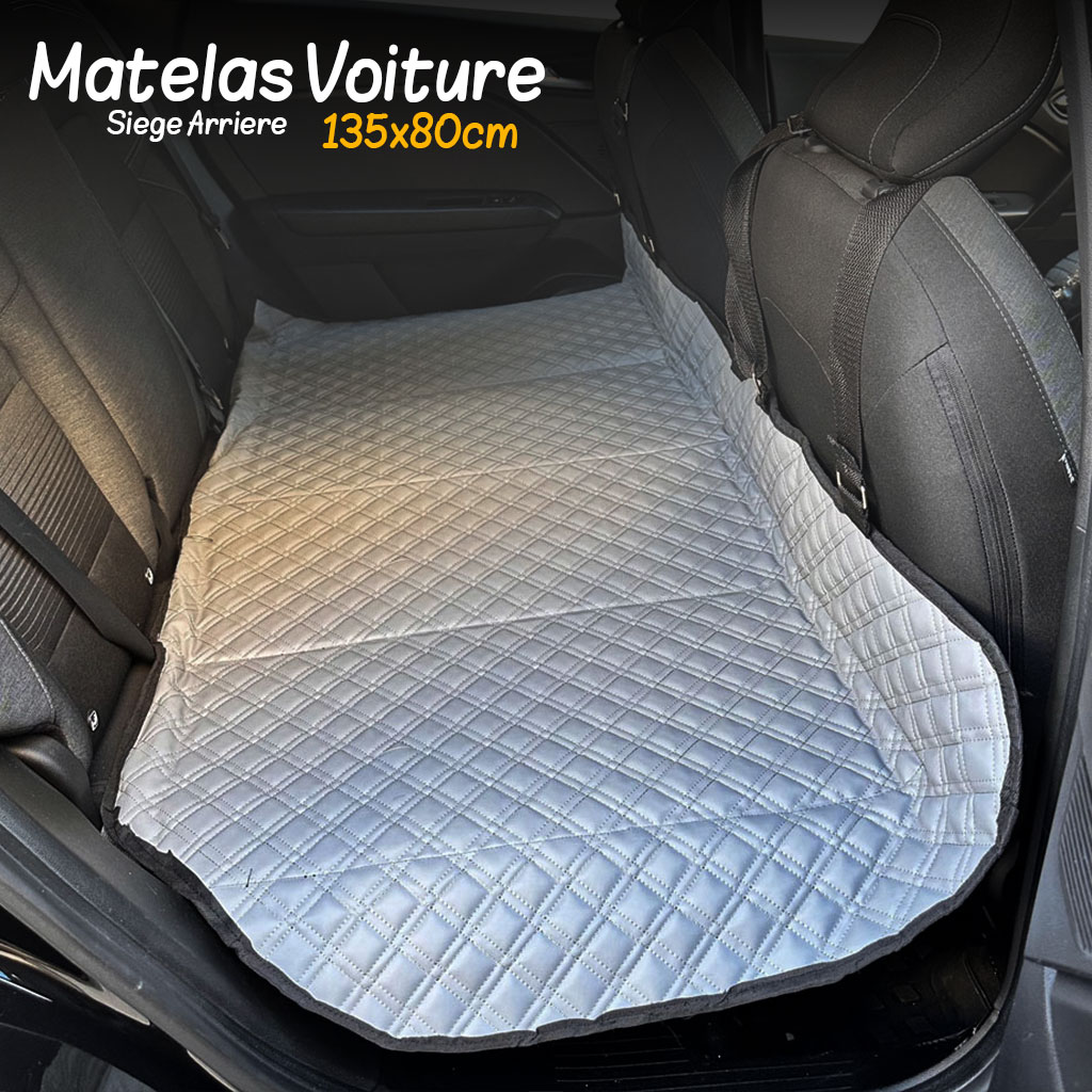 Matelas de Voiture Pliable avec Sangles Solides pour Siege Arrière - Image 1