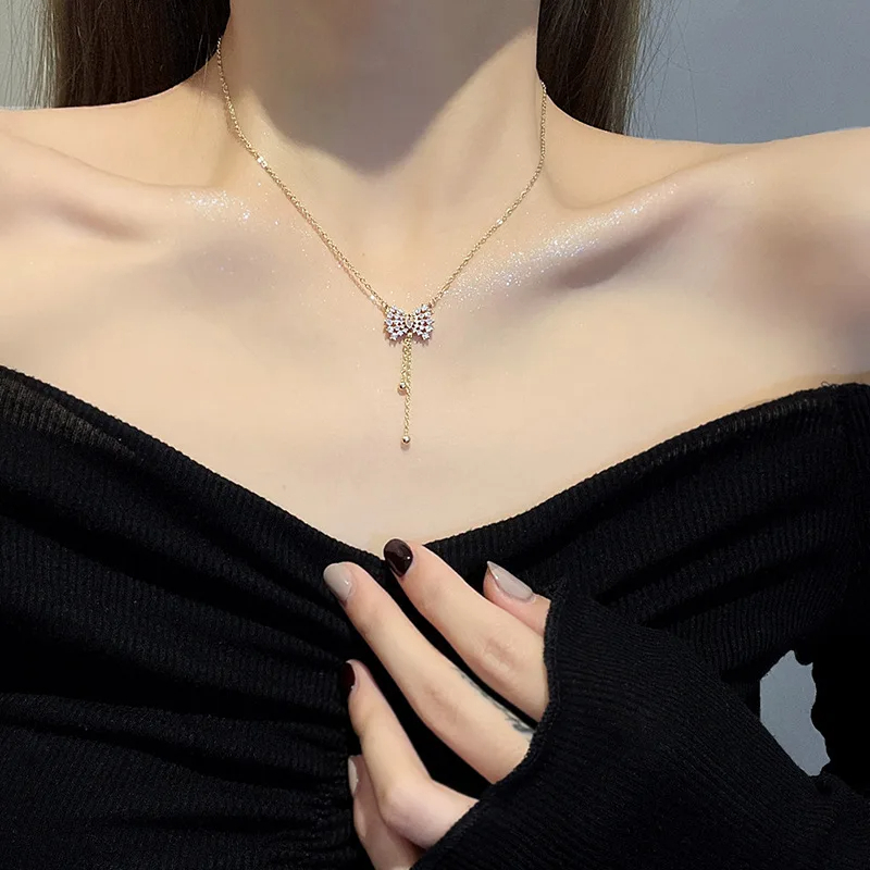 ✨ فلادة ربطة الفراشة  بزركون لامع  للنساء ✨ - Image 2