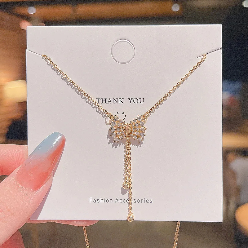 ✨ فلادة ربطة الفراشة  بزركون لامع  للنساء ✨ - Image 1