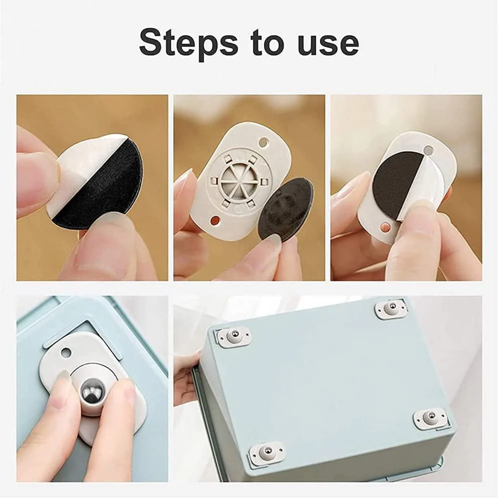  مجموعة عجلات دوارة صغيرة لاصقة - Image 6