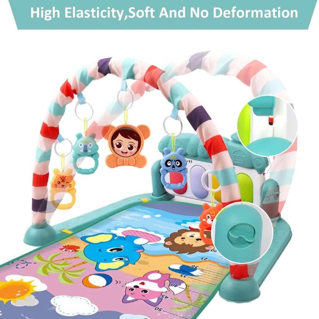 3en1 Tapis d'Éveil Bébé avec Piano et Jouets Sensoriels – بساط لعب للأطفال - Image 3
