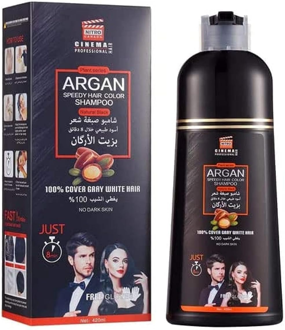 Nitro Canada 420 ml شامبو صبغة الشعر و تغطية الشيب بخلاصة زيت الأرجان الطبيعي   - Image 2