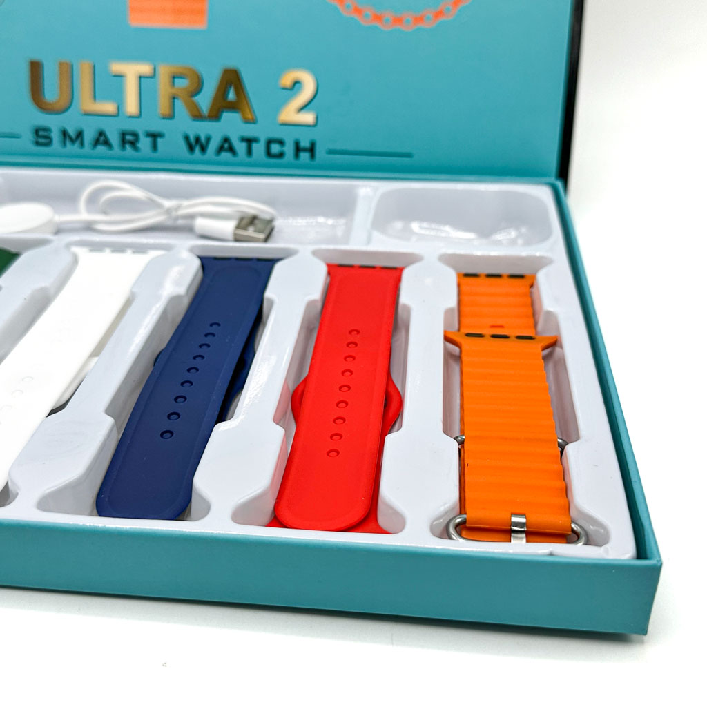 Crown Q10 Smart Watch Ultra 2 avec 7 Bracelets - Image 3