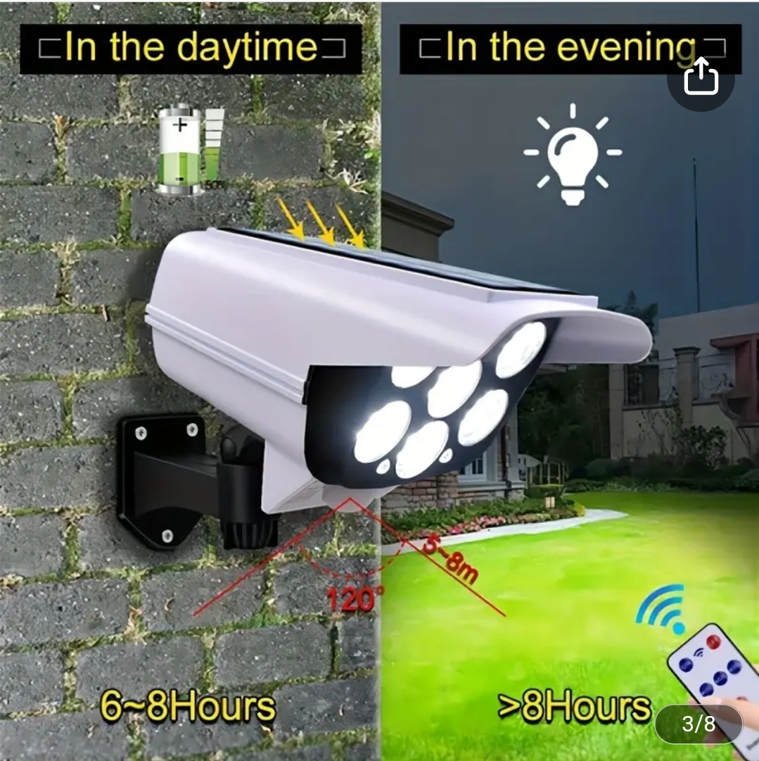 🤩🌟 Projecteur Mural Solaire Forme Camera - إضاءة ذكية وأمان في تصميم عصري!💡🎉 - Image 3