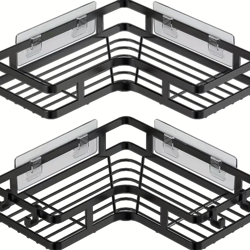 Étagère de douche sans perçage, lot de 2,  noir - Image 7