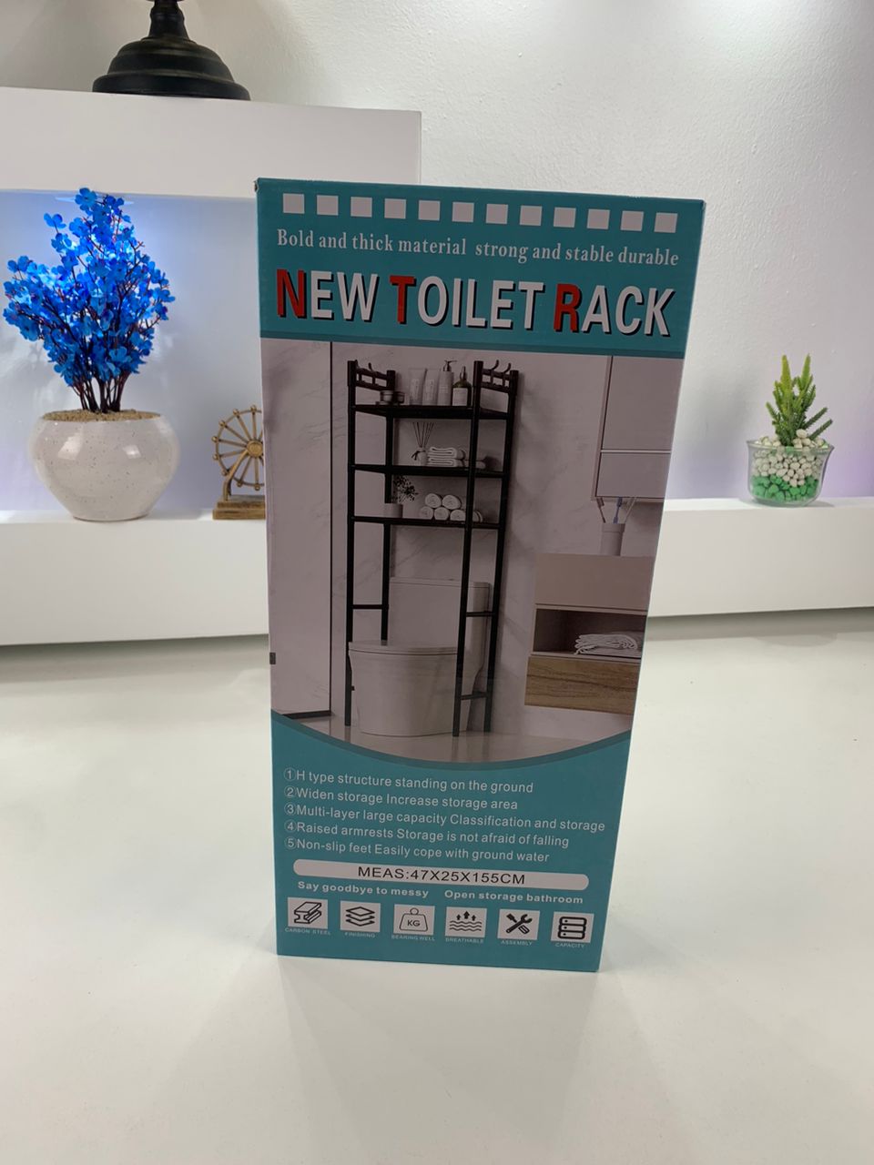 Étagère de Rangement Moderne sur Pied pour Toilettes 3 Tier – رف تخزين المرحاض - Image 4