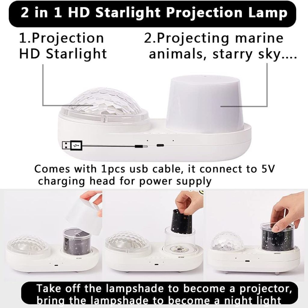 Projecteur de ciel étoilé pour enfants 2en1 - جهاز عرض ضوء ليلي بتصميم سماء النجوم للاطفال - Image 7