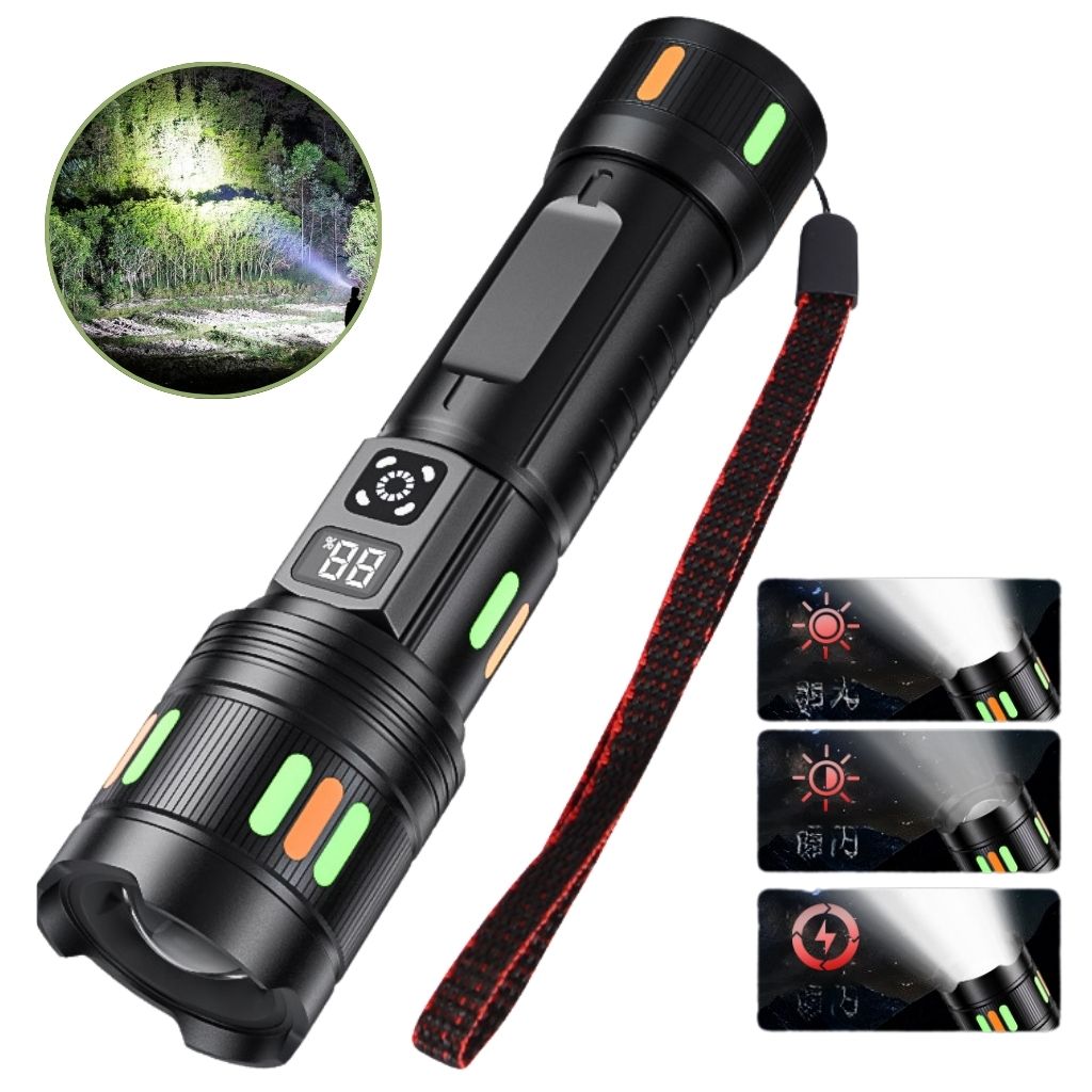 Lampe de Poche LED à Zoom Télescopique avec Bandes Fluorescentes - مصباح يدوي مع زووم تلسكوبي - Image 3