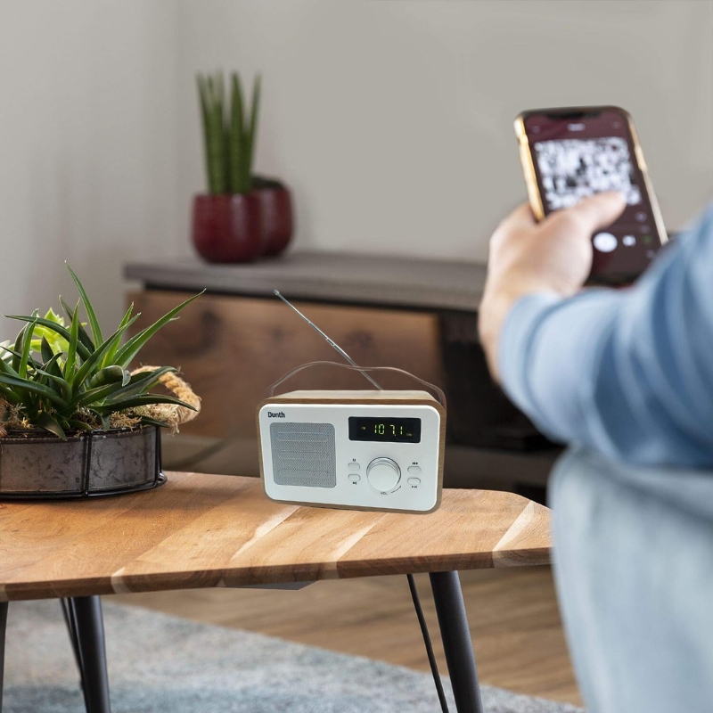Radio Vintage et haut parleur bluetooth 5.0 Couleur bois 1200mAh , AUX , USB - Image 4