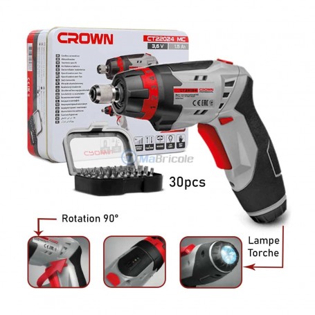 Tournevis électrique 3.6V 3,5Nm CROWN | CT22024 - Image 2