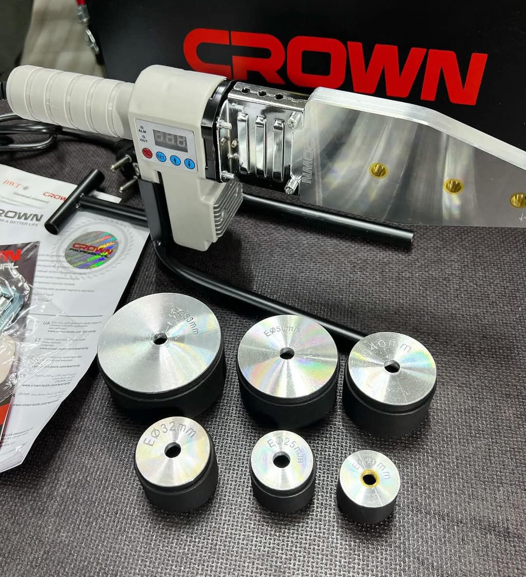 💥 CROWN CT19032 – Soudeuse de tubes PPR 20-63mm 800W 🛠️ - Image 1