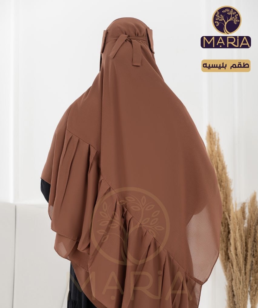 طقم ماريا پليسي (نقاب بدون اسم طبي تندا + طرحة پليسي مترين على متر) - Image 6