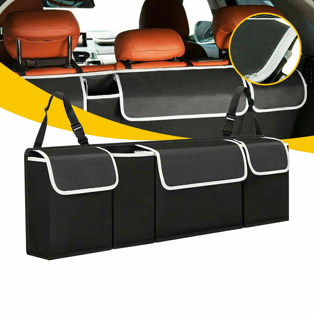 🧳 منظم خلفي متعدد الجيوب للسيارة 🚗 - 4 جيوب واسعة 🖤 - Image 1