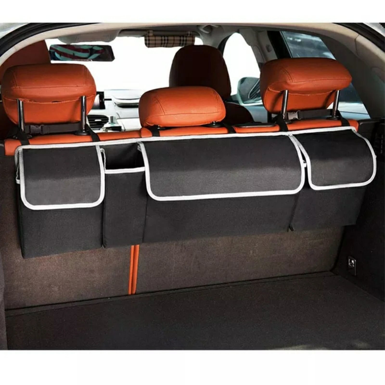 🧳 منظم خلفي متعدد الجيوب للسيارة 🚗 - 4 جيوب واسعة 🖤 - Image 4