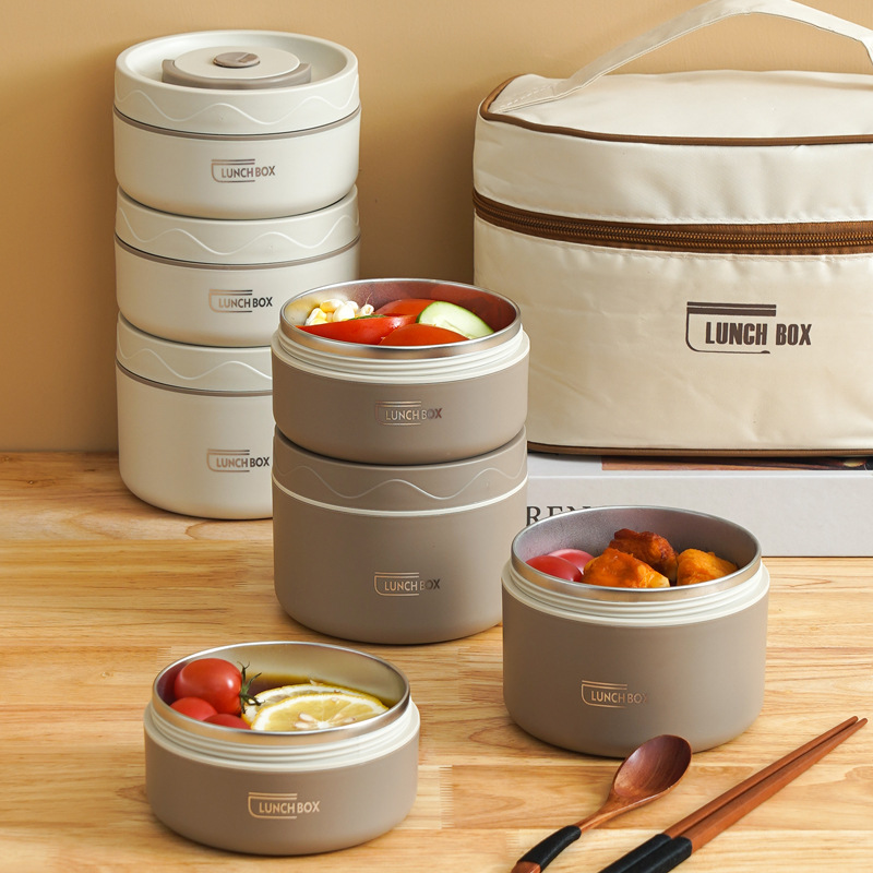 LUNCH BOX INOXYDABLE ( 3 pcs )-/لانش بوكس 3 قطع مع حقيبة عازلة للحرارة	 - Image 2