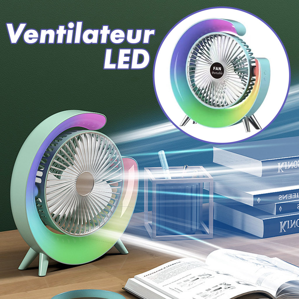 Ventilateur de table portable avec lampe G décorative/مروحة التبريد  - Image 2