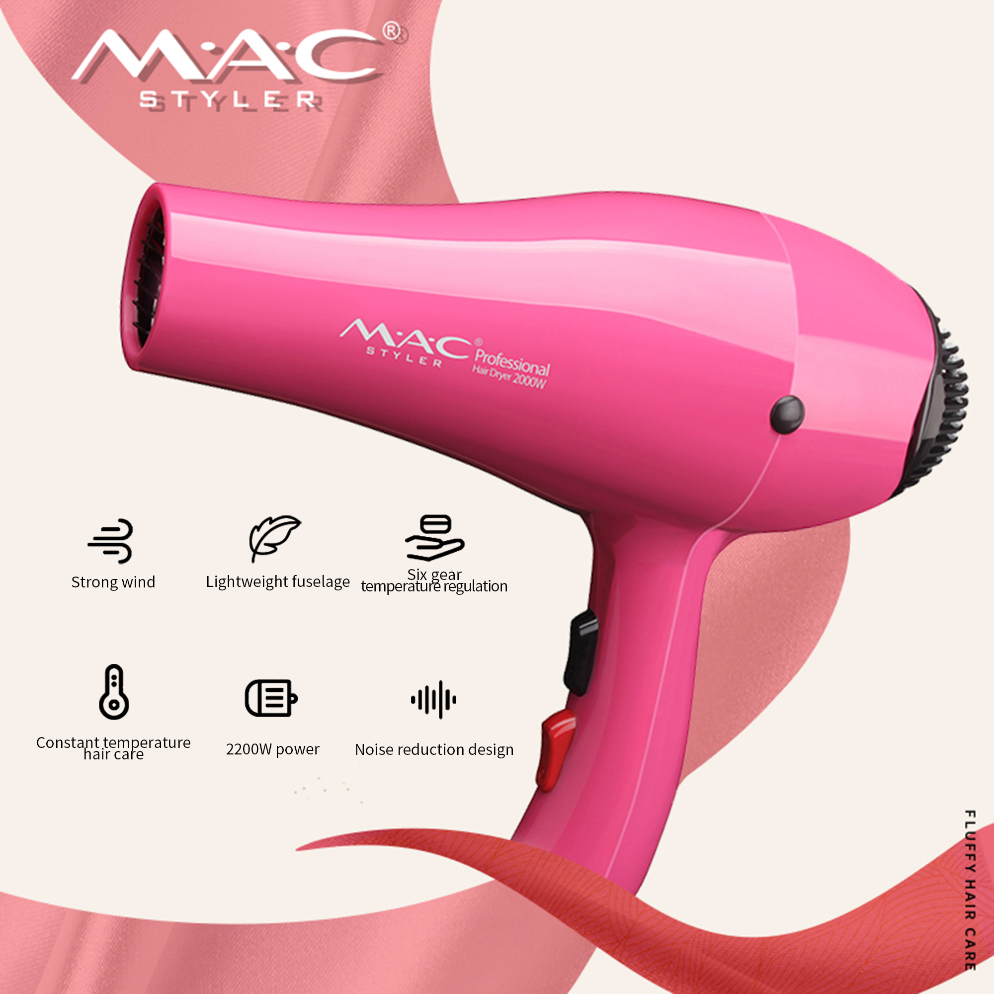 Sèche Cheveux professional 2000 W AC Moteur Salon - Image 2