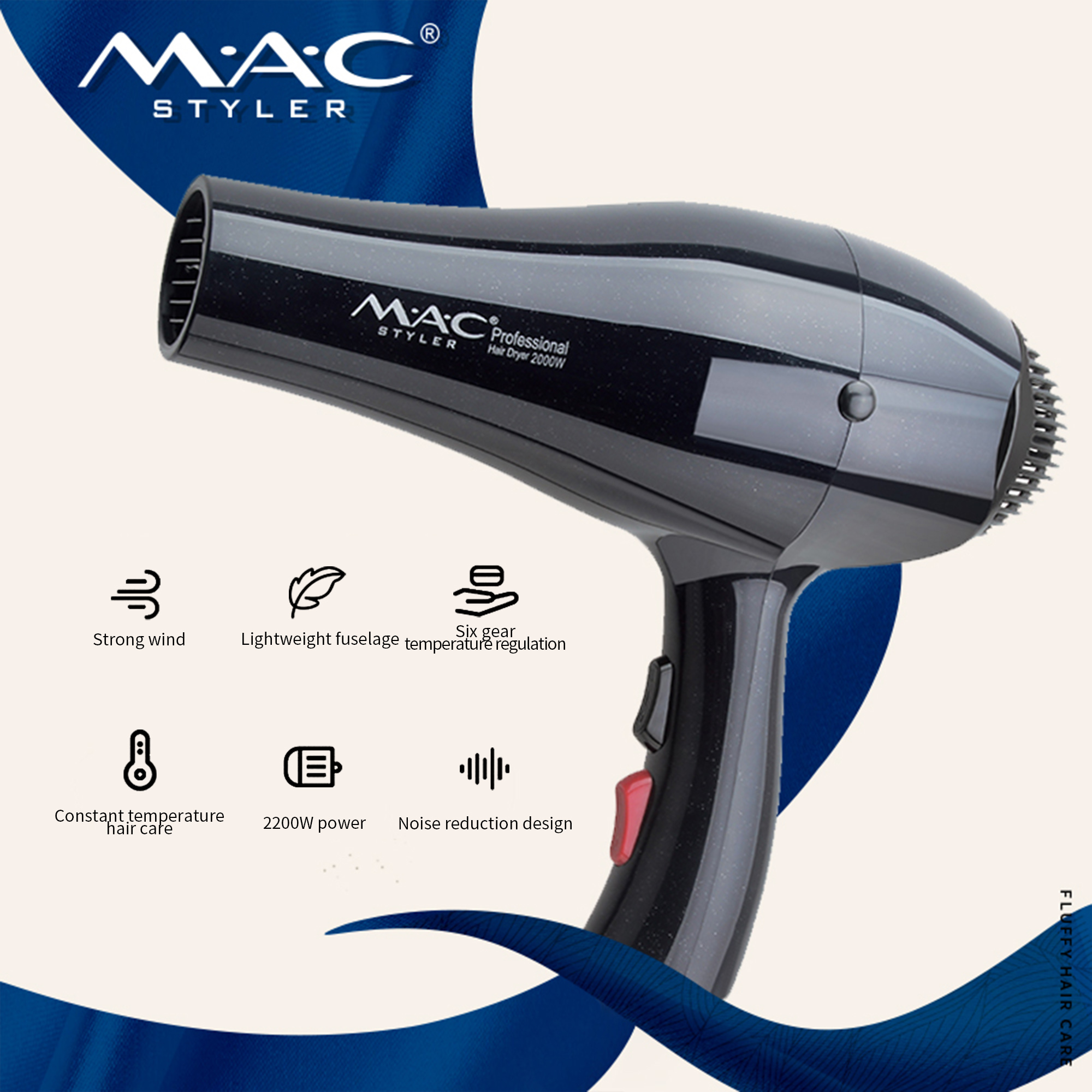 Sèche Cheveux professional 2000 W AC Moteur Salon - Image 3