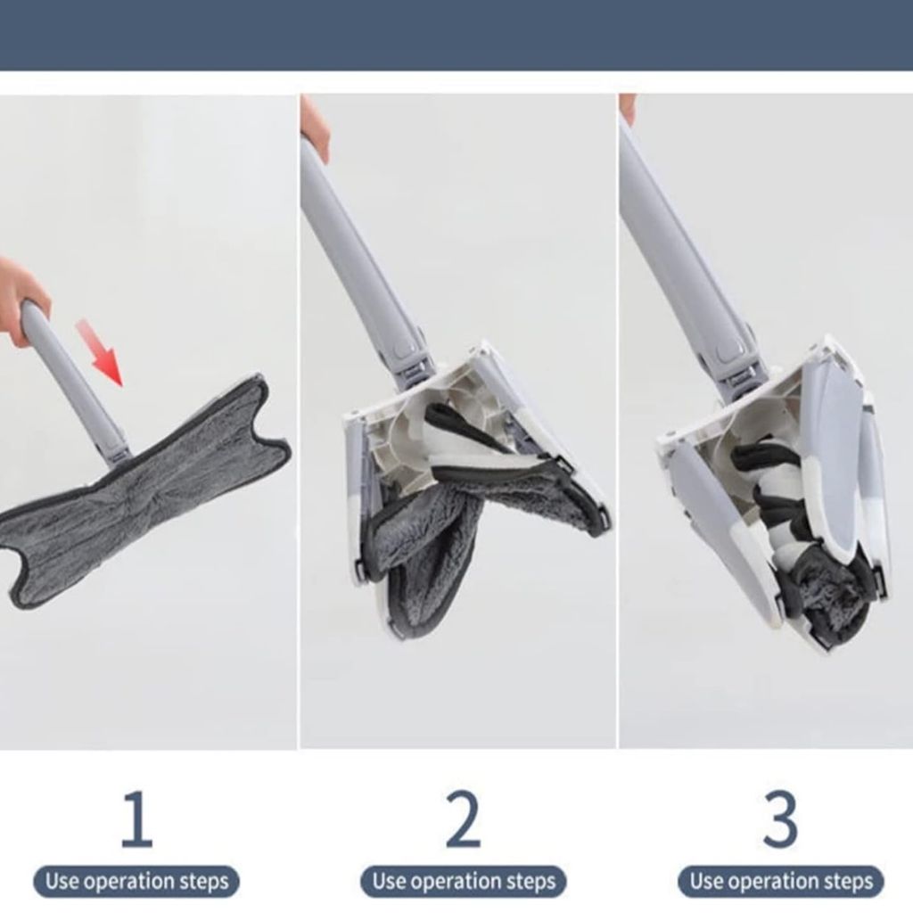 Serpillière Papillon Rotative en Microfibre Type X – ممسحة دوارة من الألياف الدقيقة  - Image 4