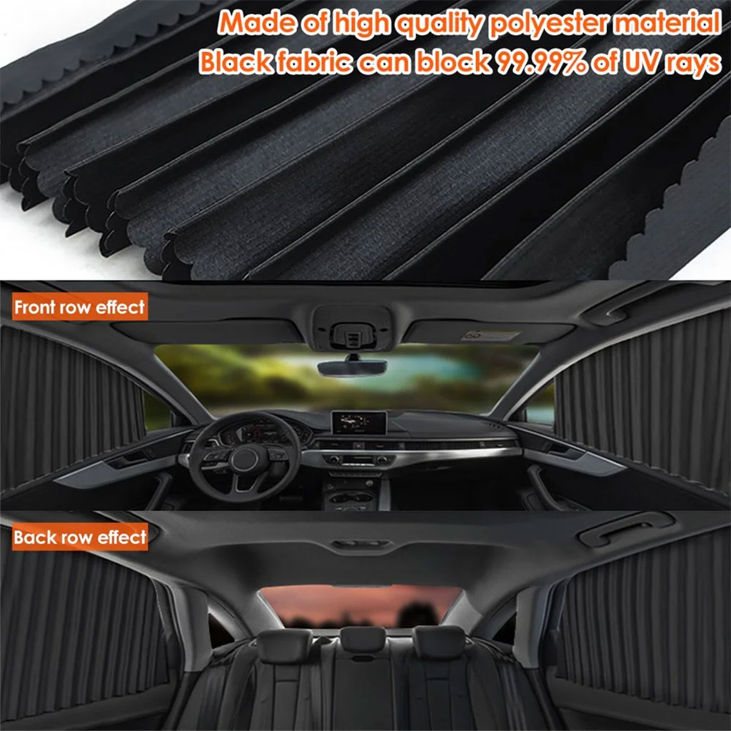 Rideaux Fenêtre de Voiture Accordéon Magnétiques 4Pcs – ستائر السيارات مغناطيسية - Image 2