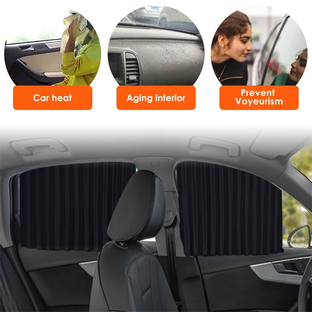 Rideaux Fenêtre de Voiture Accordéon Magnétiques 4Pcs – ستائر السيارات مغناطيسية - Image 4