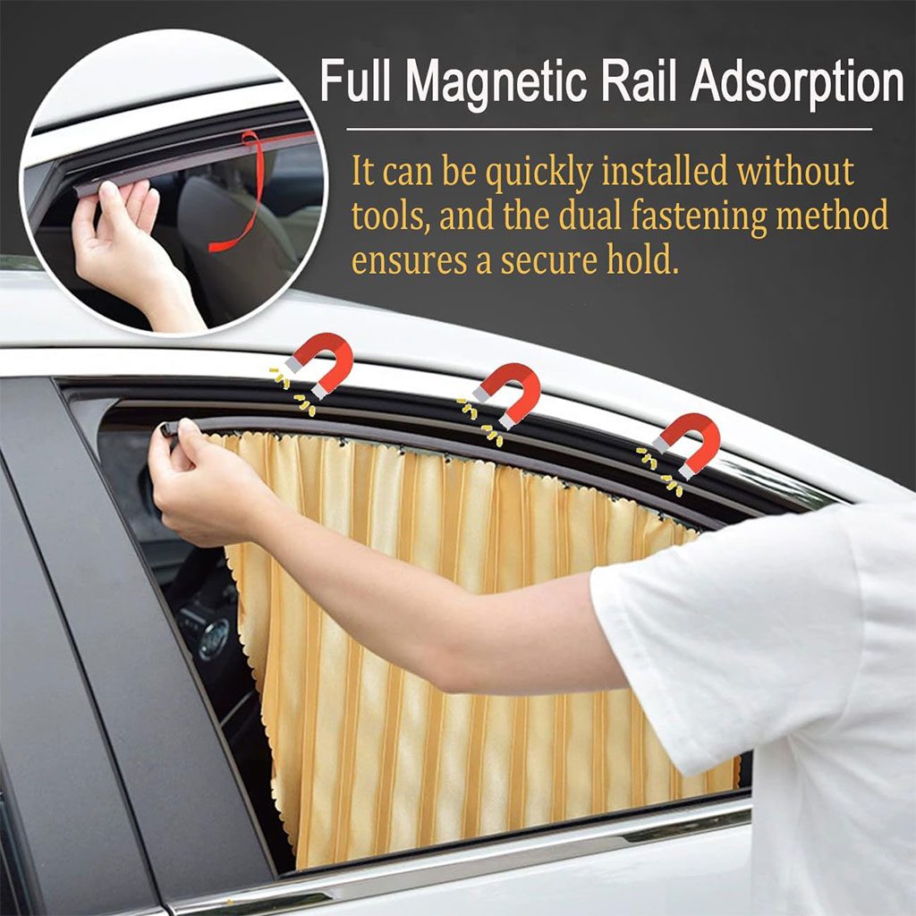 Rideaux Fenêtre de Voiture Accordéon Magnétiques 4Pcs – ستائر السيارات مغناطيسية - Image 5